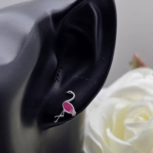 ❤️ FLAMINGO STUD EARRINGS - Picture 3 of 4